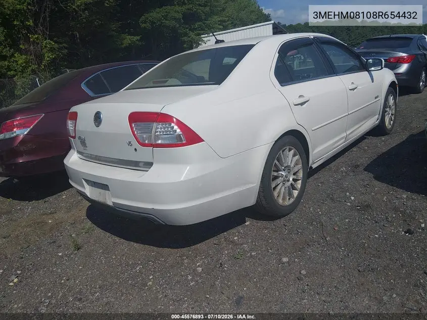 2008 Mercury Milan V6 Premier VIN: 3MEHM08108R654432 Lot: 45576893