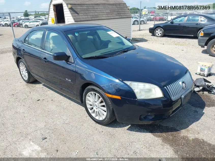 2008 Mercury Milan V6 Premier VIN: 3MEHM08178R667369 Lot: 45601344
