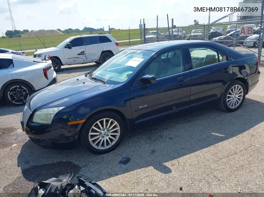 2008 Mercury Milan V6 Premier VIN: 3MEHM08178R667369 Lot: 45601344