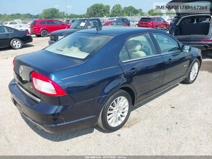 2008 Mercury Milan V6 Premier VIN: 3MEHM08178R667369 Lot: 45601344