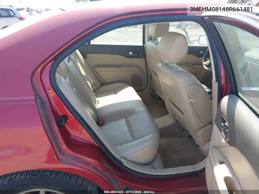2008 Mercury Milan V6 Premier VIN: 3MEHM08148R661481 Lot: 45631422