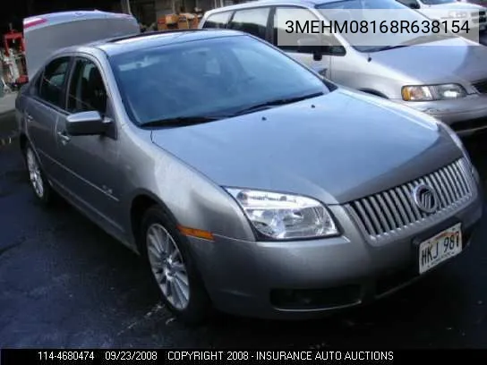 2008 Mercury Milan VIN: 3MEHM08168R638154 Lot: 4680474