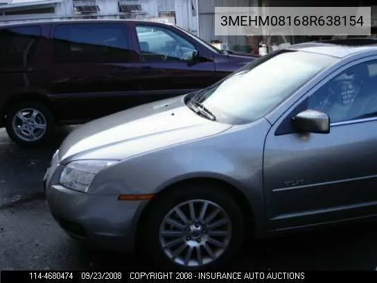 2008 Mercury Milan VIN: 3MEHM08168R638154 Lot: 4680474