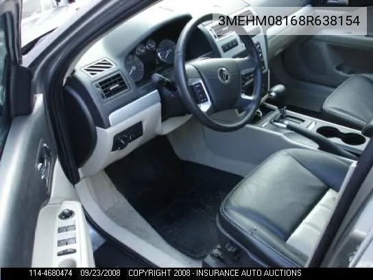 2008 Mercury Milan VIN: 3MEHM08168R638154 Lot: 4680474