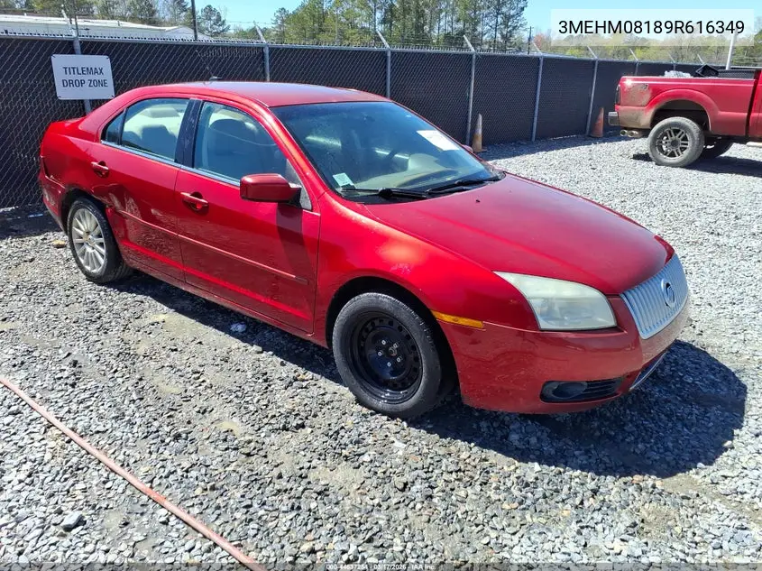 2009 Mercury Milan V6 Premier VIN: 3MEHM08189R616349 Lot: 44637254