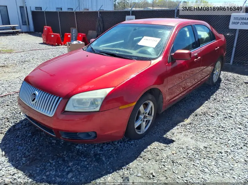 2009 Mercury Milan V6 Premier VIN: 3MEHM08189R616349 Lot: 44637254