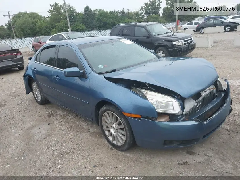 2009 Mercury Milan Premier VIN: 3MEHM08Z59R600776 Lot: 45381516