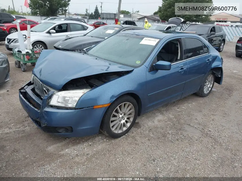 2009 Mercury Milan Premier VIN: 3MEHM08Z59R600776 Lot: 45381516