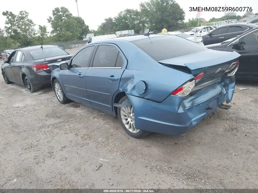 2009 Mercury Milan Premier VIN: 3MEHM08Z59R600776 Lot: 45381516