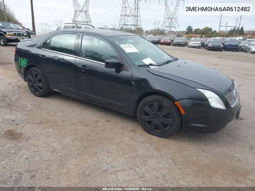2010 Mercury Milan VIN: 3MEHM0HA6AR612482 Lot: 43570384