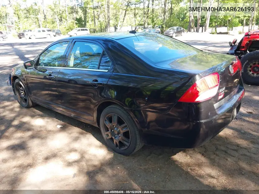 2010 Mercury Milan VIN: 3MEHM0HA3AR626193 Lot: 45098406