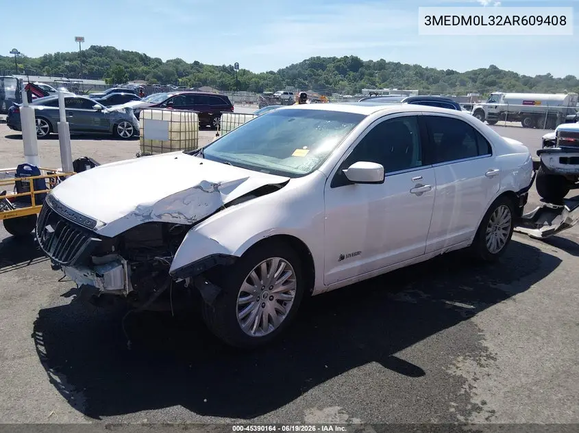 2010 Mercury Milan Hybrid VIN: 3MEDM0L32AR609408 Lot: 45390164