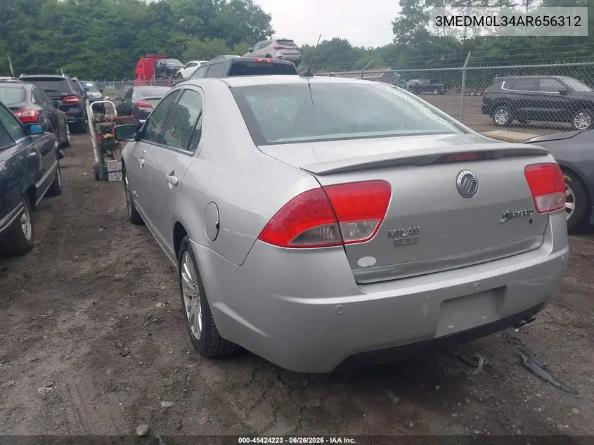 2010 Mercury Milan Hybrid VIN: 3MEDM0L34AR656312 Lot: 45424223
