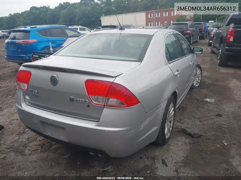 2010 Mercury Milan Hybrid VIN: 3MEDM0L34AR656312 Lot: 45424223