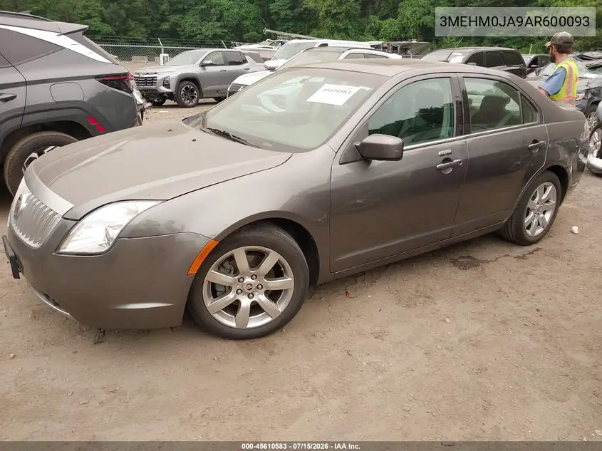 2010 Mercury Milan Premier VIN: 3MEHM0JA9AR600093 Lot: 45610583