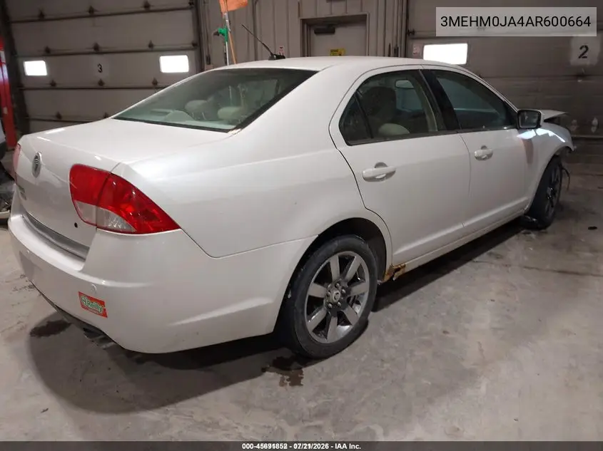 2010 Mercury Milan Premier VIN: 3MEHM0JA4AR600664 Lot: 45691852