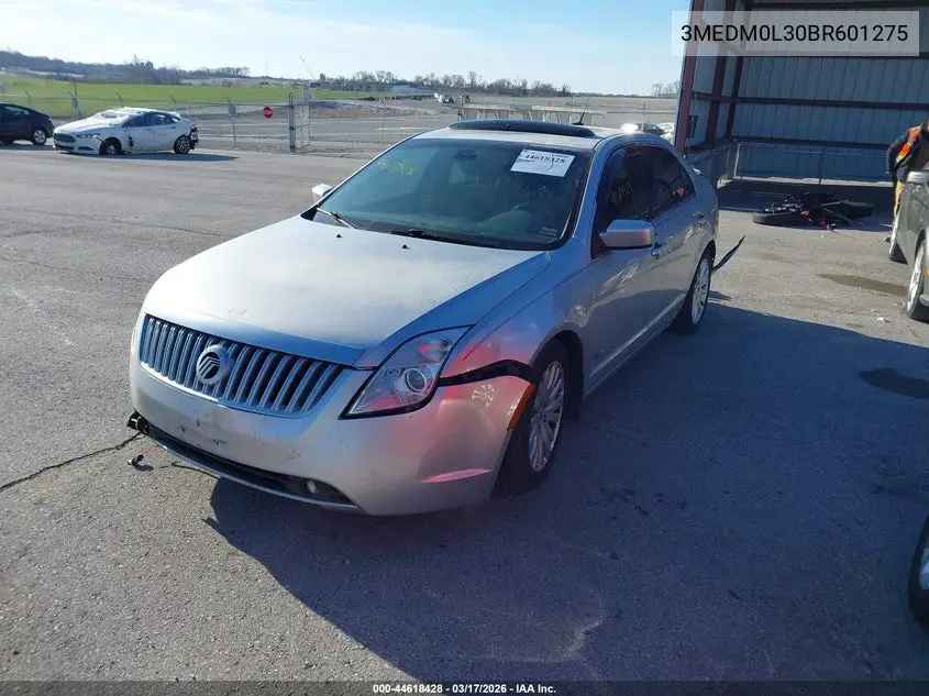 2011 Mercury Milan Hybrid VIN: 3MEDM0L30BR601275 Lot: 44618428