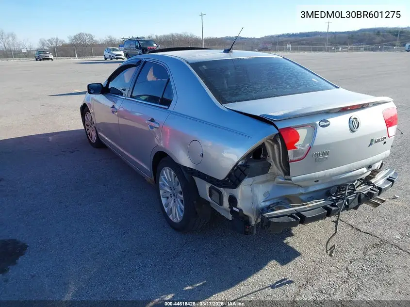 2011 Mercury Milan Hybrid VIN: 3MEDM0L30BR601275 Lot: 44618428