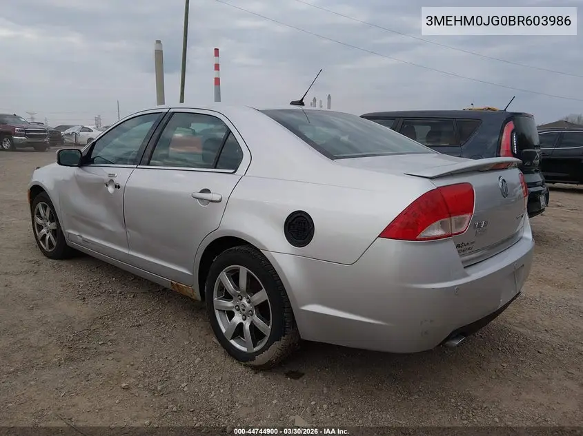 2011 Mercury Milan Premier VIN: 3MEHM0JG0BR603986 Lot: 44744900