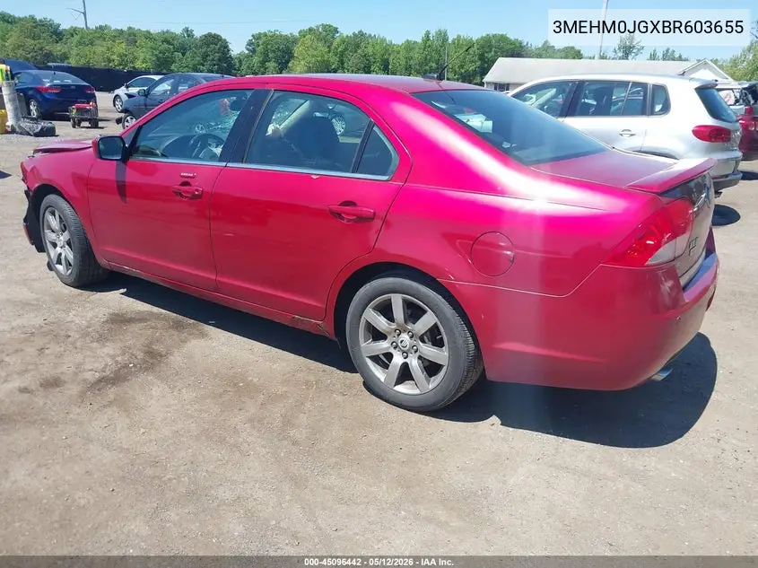 2011 Mercury Milan Premier VIN: 3MEHM0JGXBR603655 Lot: 45096442