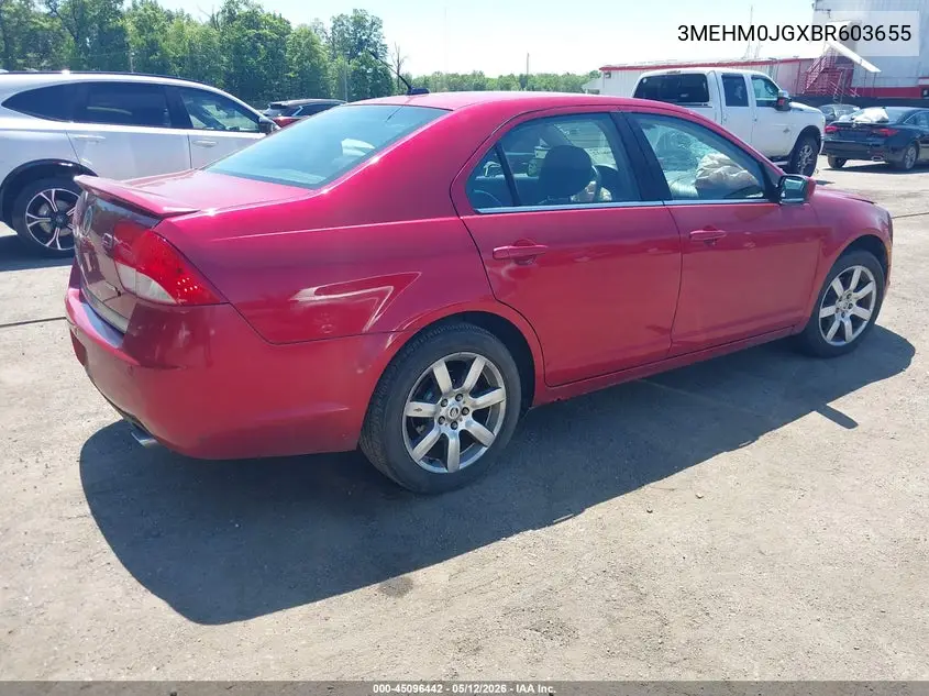 2011 Mercury Milan Premier VIN: 3MEHM0JGXBR603655 Lot: 45096442