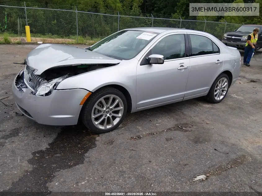 2011 Mercury Milan Premier VIN: 3MEHM0JA3BR600317 Lot: 45236481