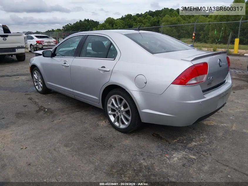 2011 Mercury Milan Premier VIN: 3MEHM0JA3BR600317 Lot: 45236481