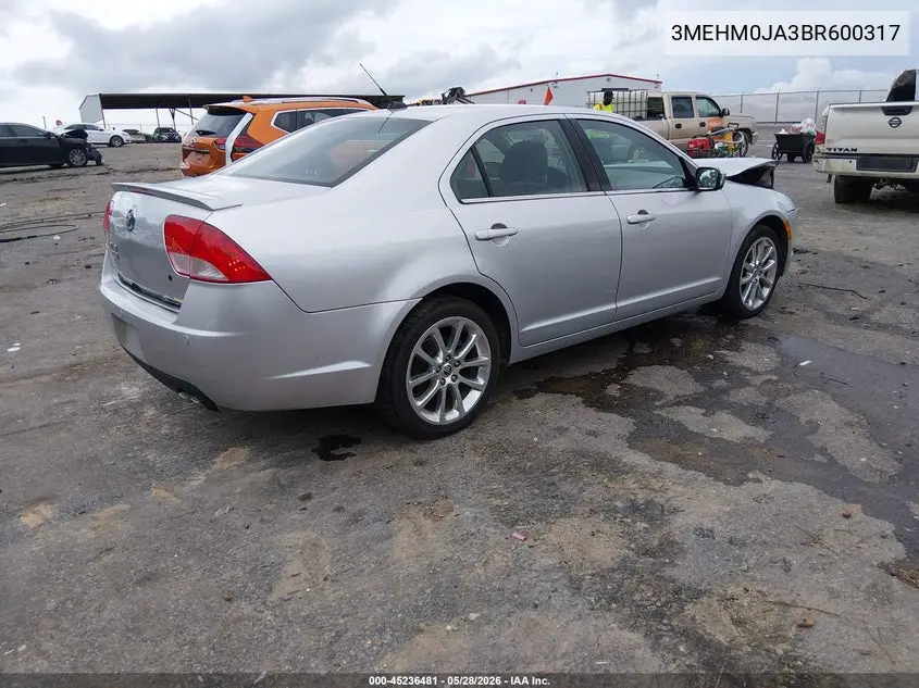 2011 Mercury Milan Premier VIN: 3MEHM0JA3BR600317 Lot: 45236481