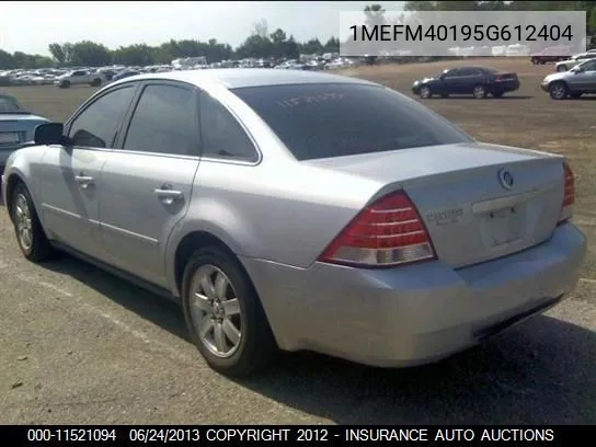 2005 Mercury Montego Grand Marquis Ls VIN: 1MEFM40195G612404 Lot: 11521094