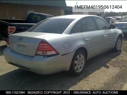 2005 Mercury Montego Grand Marquis Ls VIN: 1MEFM40195G612404 Lot: 11521094