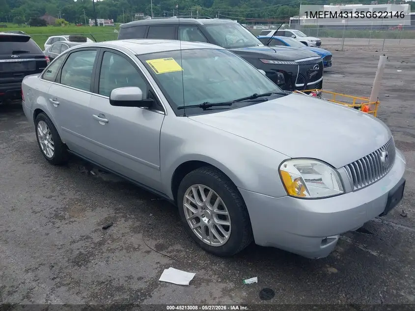 2005 Mercury Montego Premier VIN: 1MEFM43135G622146 Lot: 45213008