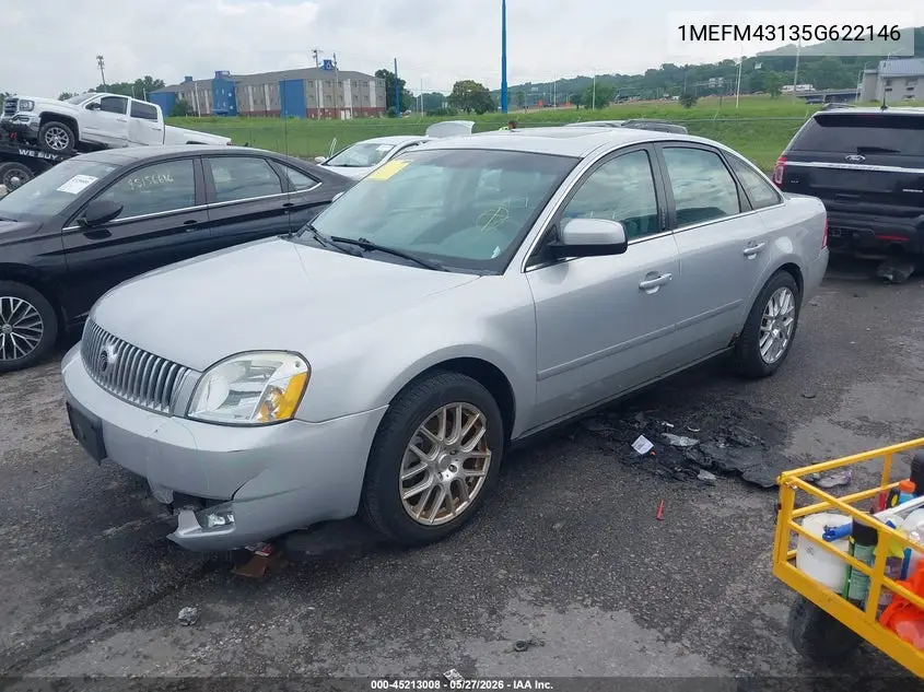 2005 Mercury Montego Premier VIN: 1MEFM43135G622146 Lot: 45213008