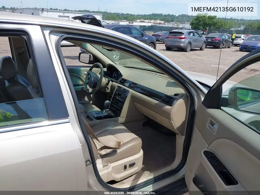 2005 Mercury Montego Premier VIN: 1MEFM42135G610192 Lot: 45292599