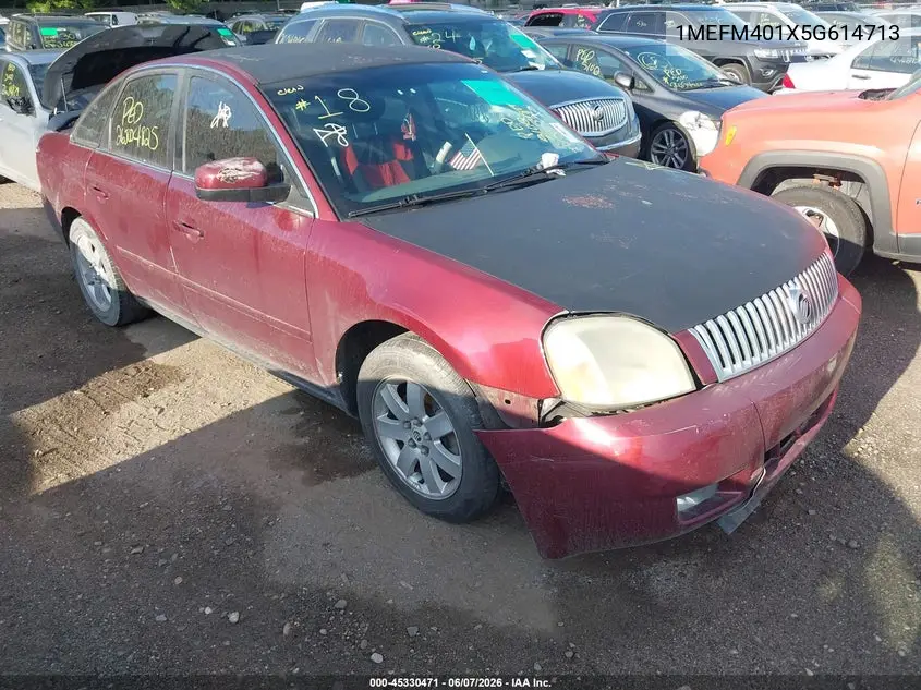 2005 Mercury Montego Luxury VIN: 1MEFM401X5G614713 Lot: 45330471
