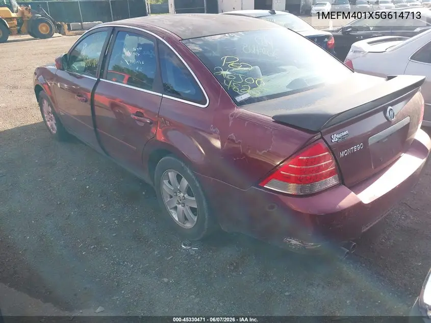 2005 Mercury Montego Luxury VIN: 1MEFM401X5G614713 Lot: 45330471