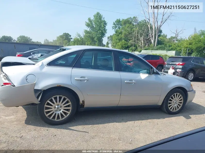 2005 Mercury Montego Premier VIN: 1MEFM42115G627251 Lot: 45579385