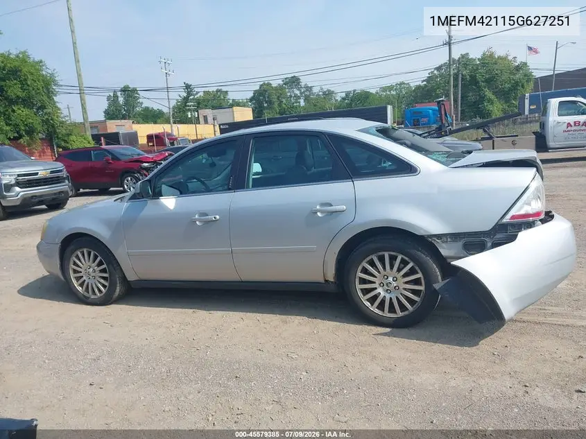 2005 Mercury Montego Premier VIN: 1MEFM42115G627251 Lot: 45579385