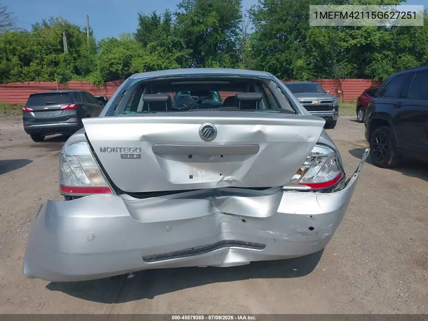 2005 Mercury Montego Premier VIN: 1MEFM42115G627251 Lot: 45579385