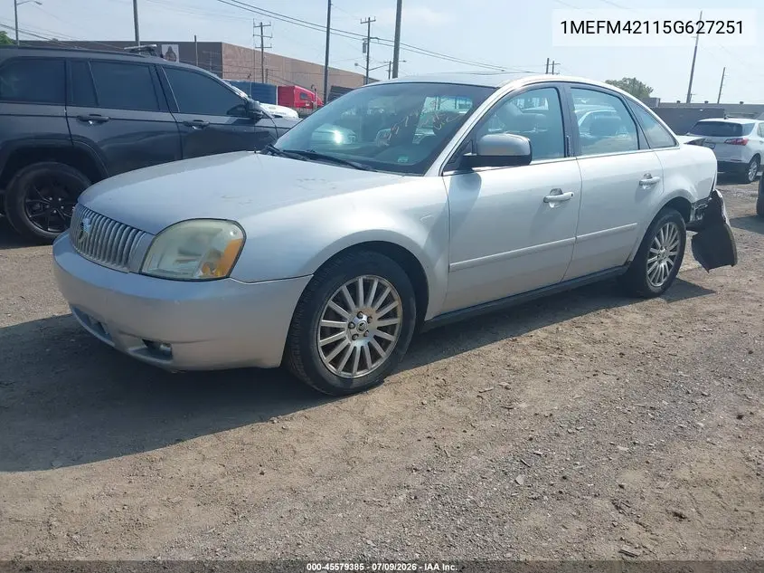2005 Mercury Montego Premier VIN: 1MEFM42115G627251 Lot: 45579385