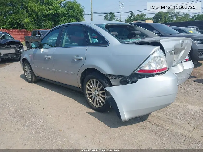 2005 Mercury Montego Premier VIN: 1MEFM42115G627251 Lot: 45579385