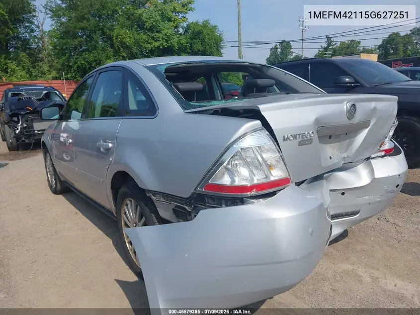 2005 Mercury Montego Premier VIN: 1MEFM42115G627251 Lot: 45579385