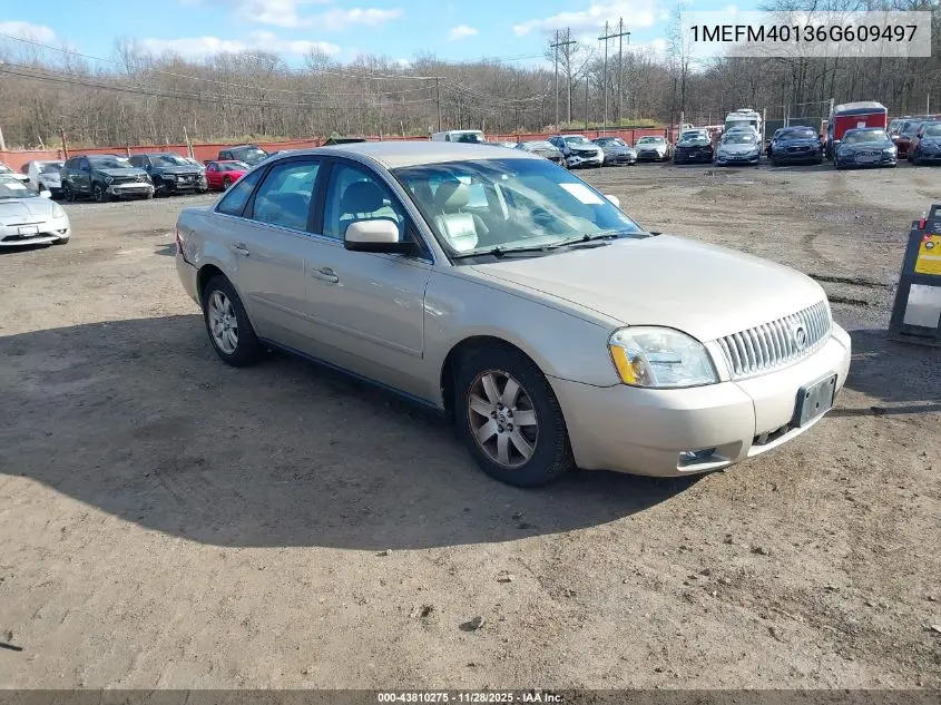 2006 Mercury Montego Luxury VIN: 1MEFM40136G609497 Lot: 43810275