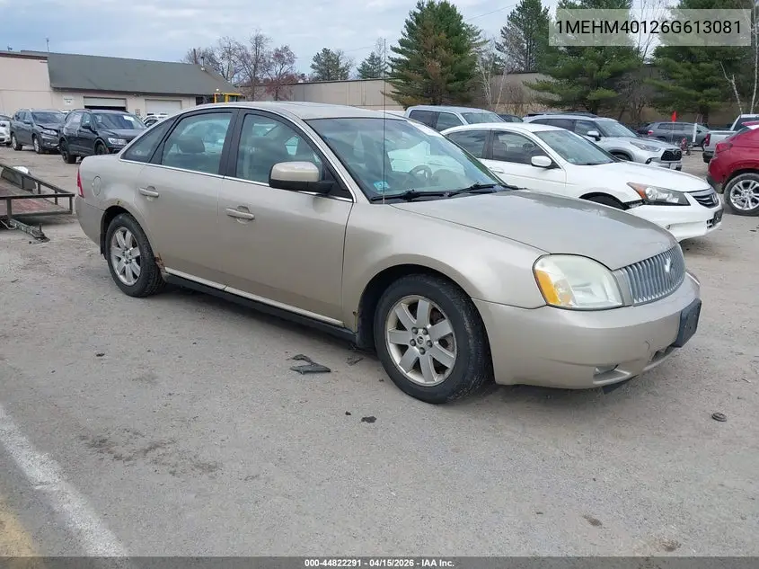 2006 Mercury Montego Luxury VIN: 1MEHM40126G613081 Lot: 44822291