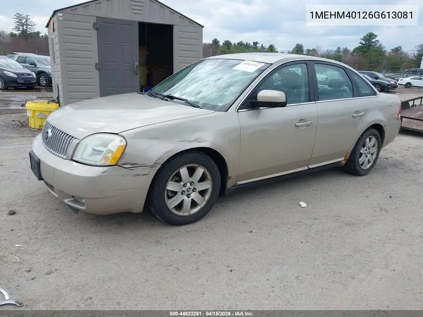 2006 Mercury Montego Luxury VIN: 1MEHM40126G613081 Lot: 44822291