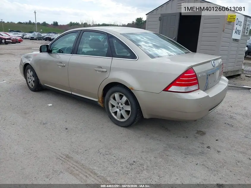 2006 Mercury Montego Luxury VIN: 1MEHM40126G613081 Lot: 44822291