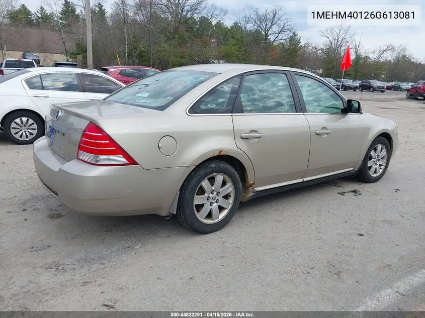 2006 Mercury Montego Luxury VIN: 1MEHM40126G613081 Lot: 44822291