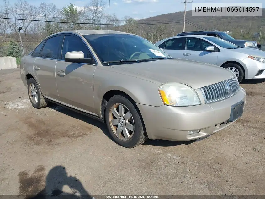2006 Mercury Montego Luxury VIN: 1MEHM41106G614597 Lot: 44887063