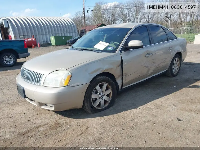 2006 Mercury Montego Luxury VIN: 1MEHM41106G614597 Lot: 44887063