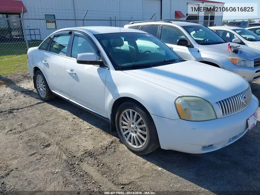 2006 Mercury Montego Premier VIN: 1MEFM42106G616825 Lot: 45119055