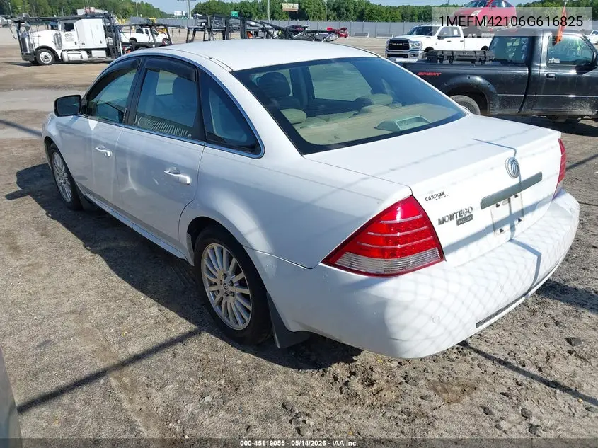 2006 Mercury Montego Premier VIN: 1MEFM42106G616825 Lot: 45119055